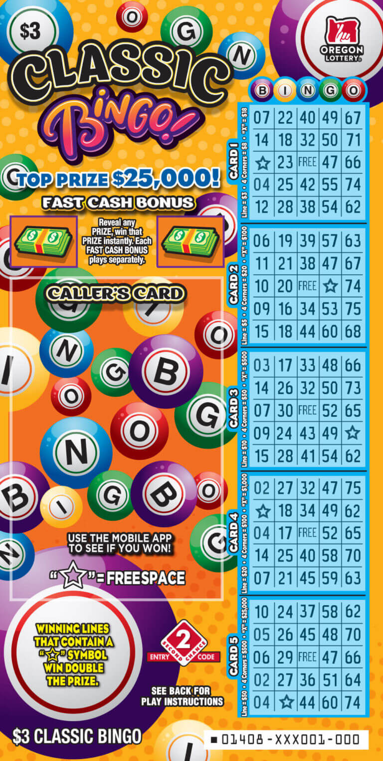 Classic Bingo Lottery Scratch Tickets Oregon Lottery