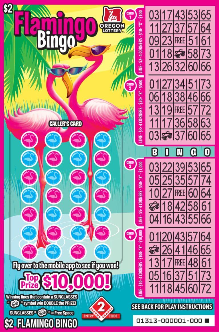 Flamingo Bingo Lottery Scratch Tickets Oregon Lottery