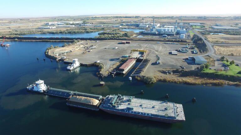 view from above of an Oregon port