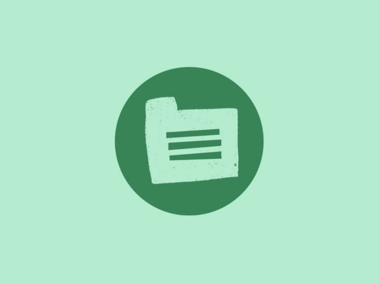green icon of an illustration of a folder file