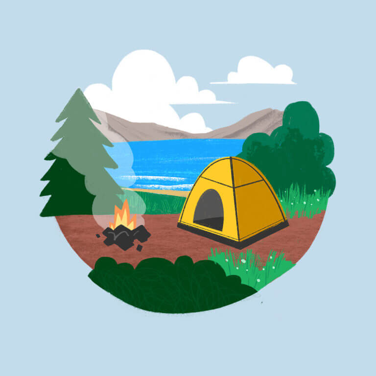 illustration of state parks campsite