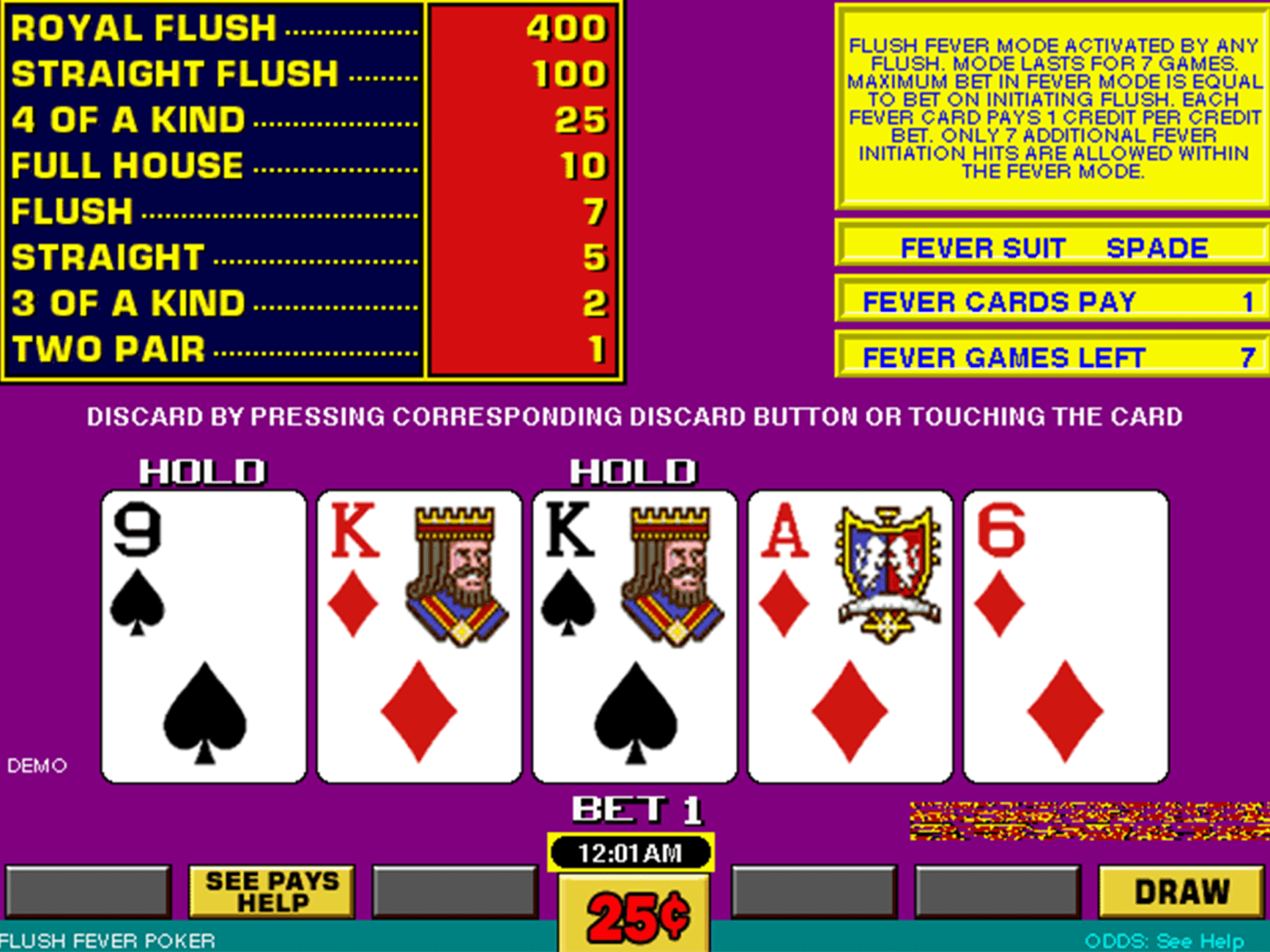 Flush Fever Poker Video Lottery Video Poker, Line Games and More