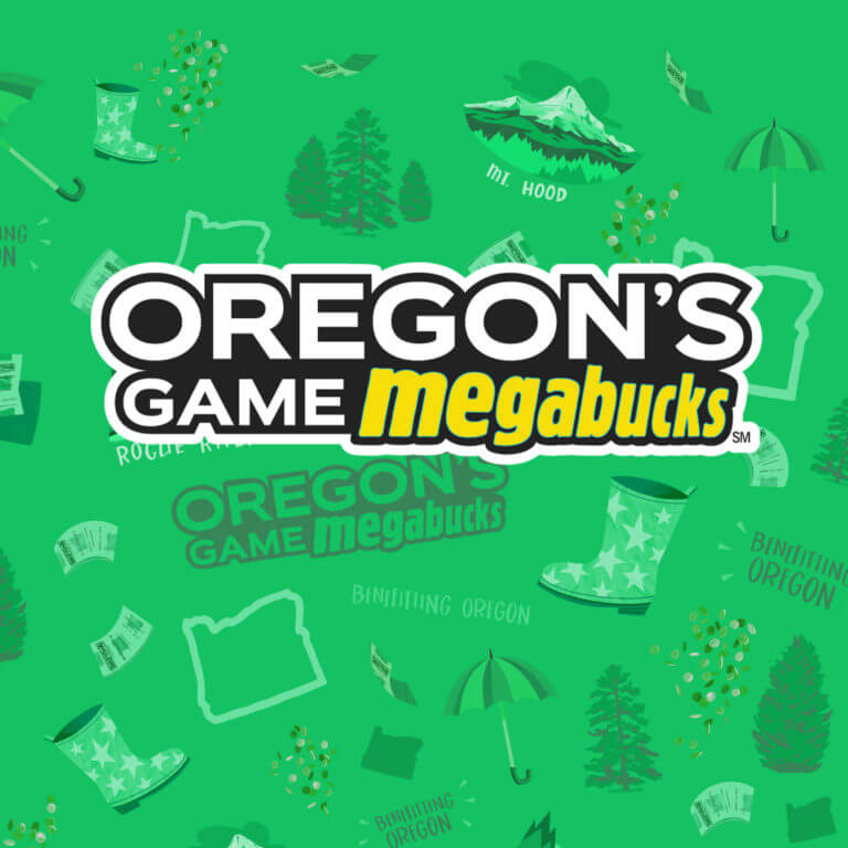 megabucks logo on patterned background