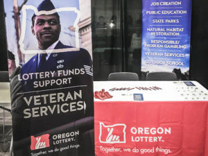 Lottery booth at vet benefit expo