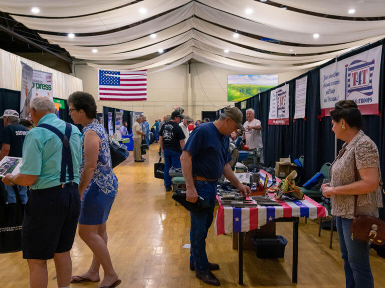 People attending a vet expo