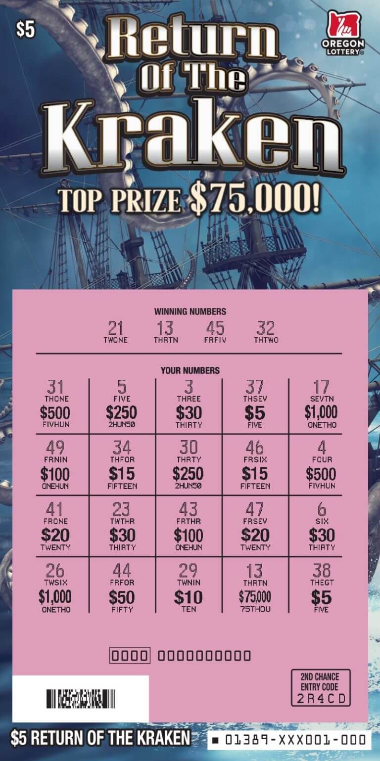 Return of the Kraken Lottery Scratch Tickets Oregon Lottery