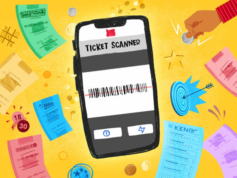 illustration of ticket scanner in phone