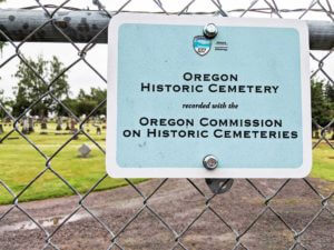 Historic cemetery sign