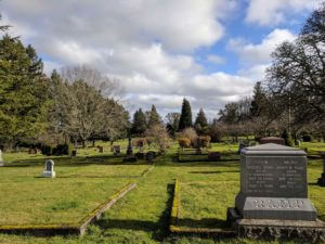 Markers at Salem Pioneer Cemetery