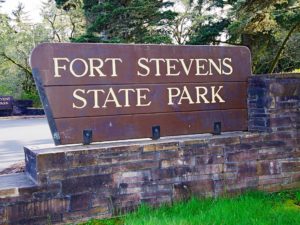 Fort Stevens State Park sign