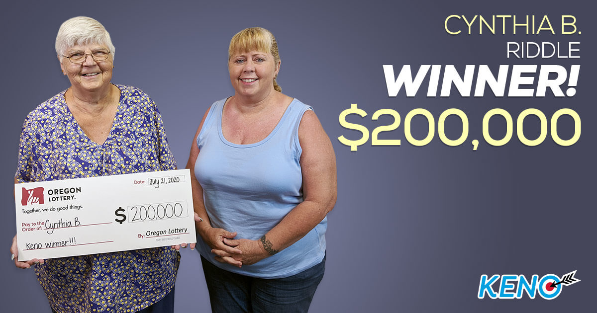 Cynthia B., Riddle Keno 8-spot Winner | Oregon Lottery