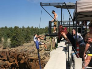 Man preparing to bungee jump