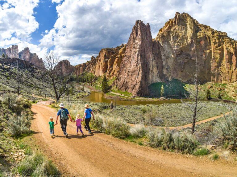 Family walking at Smith Rock