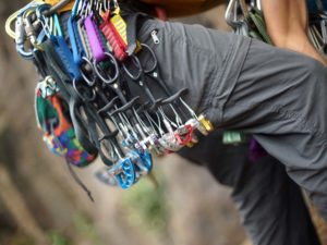 Closeup of carabiners