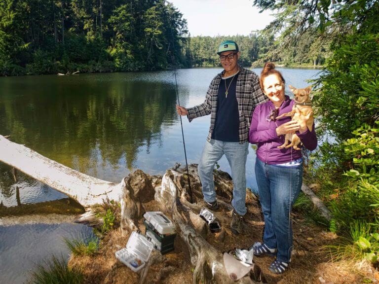 couple fishing at Lake Marie