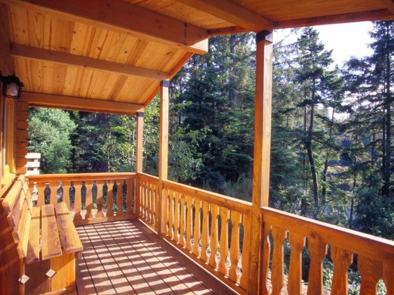 cabin porch at Lake Marie
