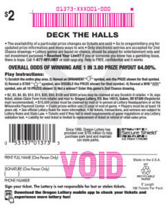 Deck the Halls ticket back