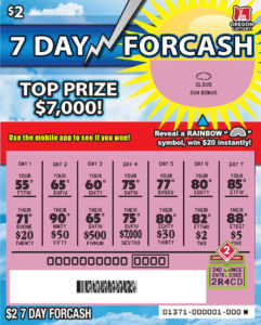 7 Day Forcash winning ticket
