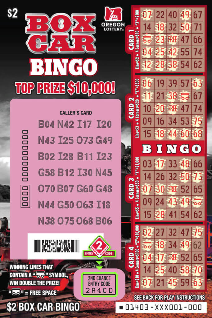 Box Car Bingo Lottery Scratch Tickets Oregon Lottery