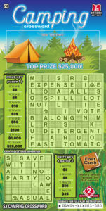 Camping Crossword ticket front