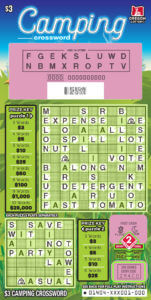 Camping Crossword scratched ticket
