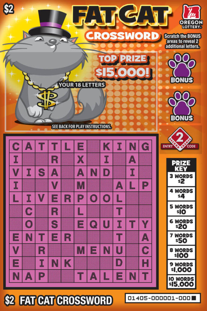 Fat Cat Crossword Lottery Scratch Tickets Oregon Lottery Fat Cat Crossword Lottery Scratch Tickets Oregon Lottery