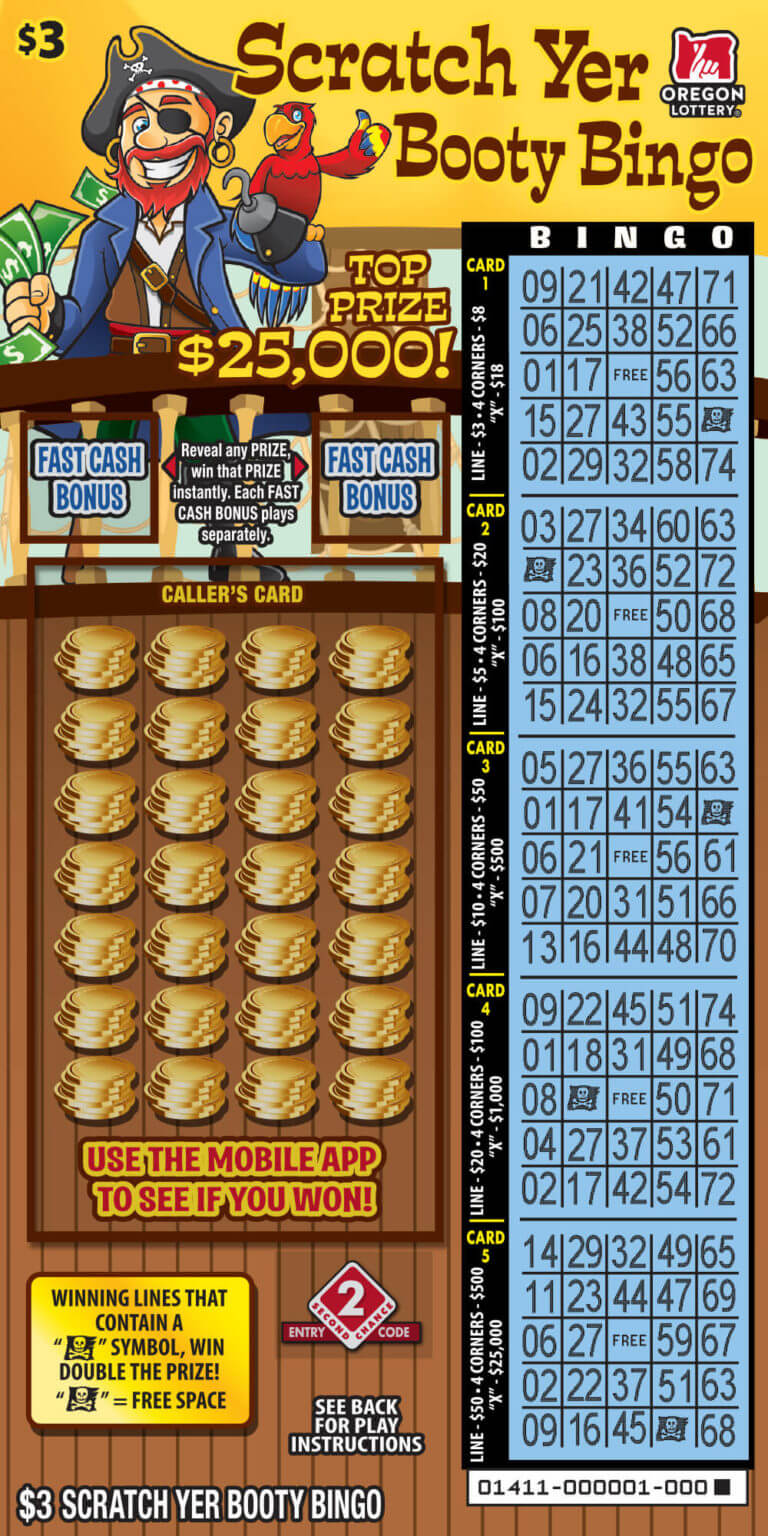 Scratch Yer Booty Bingo Lottery Scratch Tickets Oregon Lottery