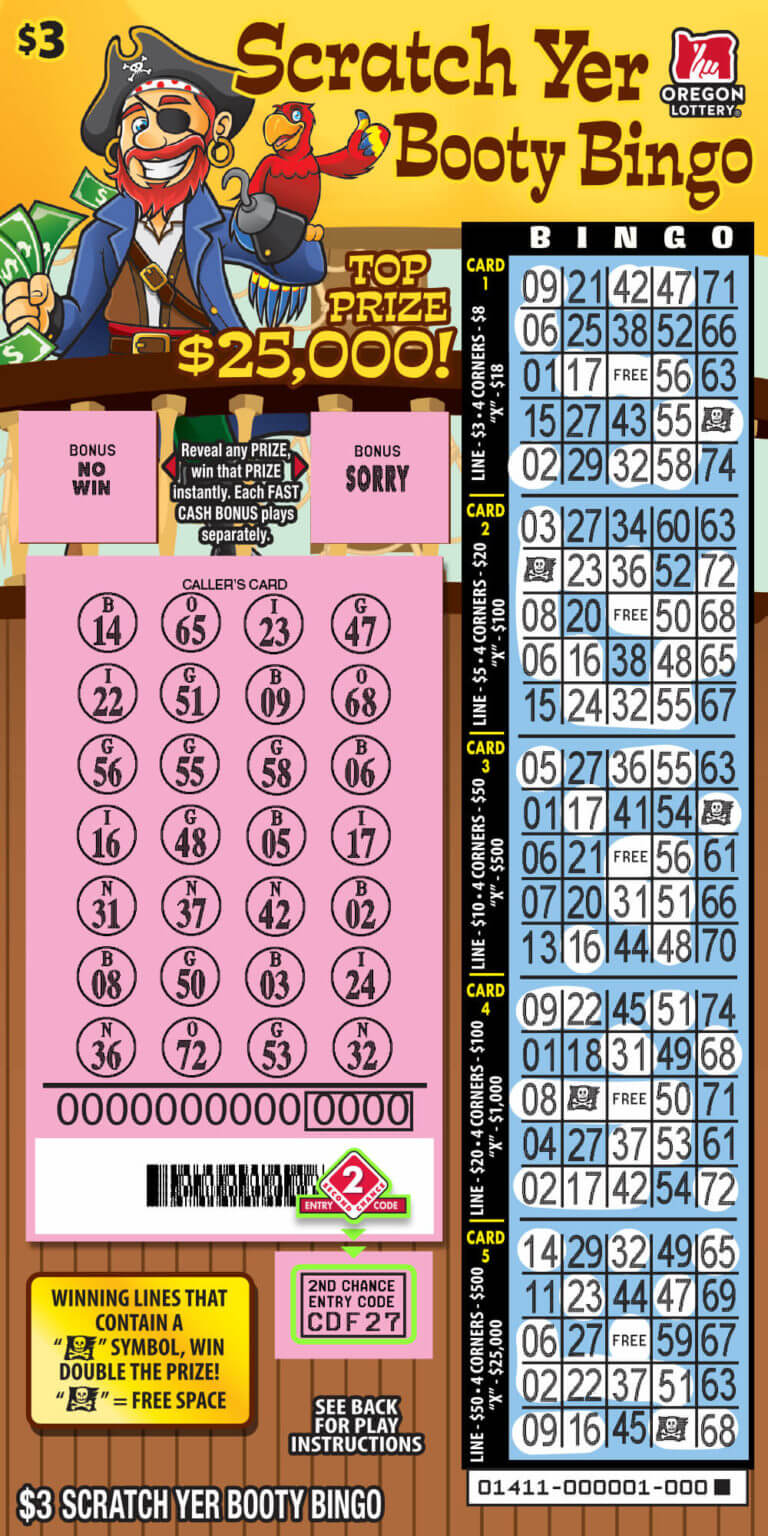 Scratch Yer Booty Bingo Lottery Scratch Tickets Oregon Lottery