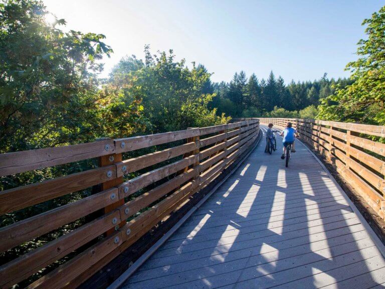 Kids biking on the Banks-Vernonia State Trail