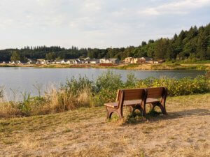 bench overlooking Lake Turner