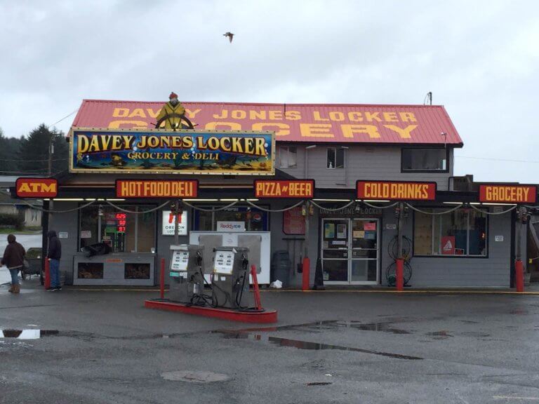 Storefront of Davey Jones Locker convenience store