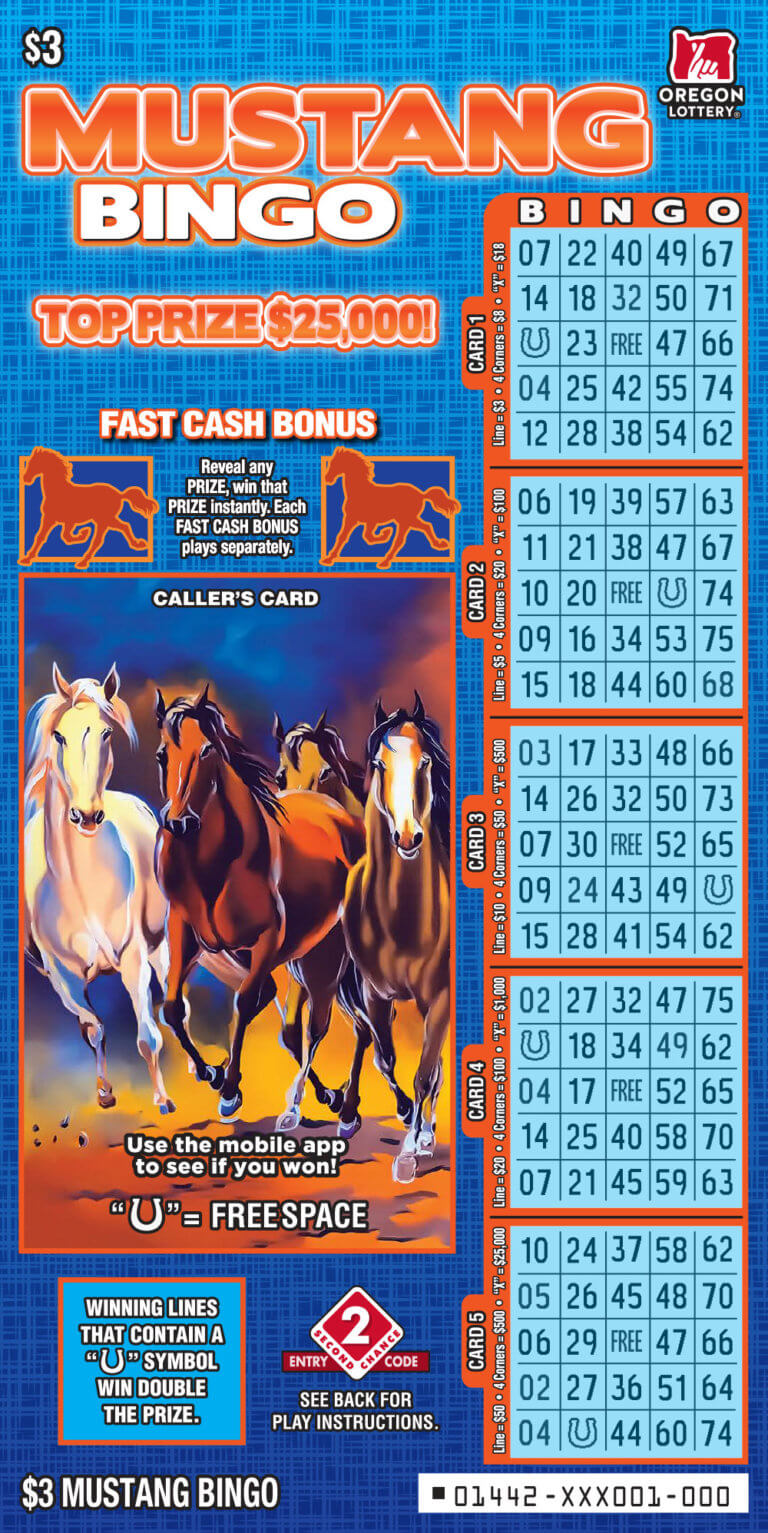 Mustang Bingo Lottery Scratch Tickets Oregon Lottery