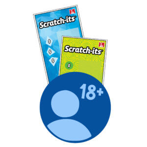 Illustration of generic scratch-its overlayed with an 18+ badge