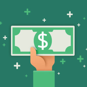 illustration of a hand holding money