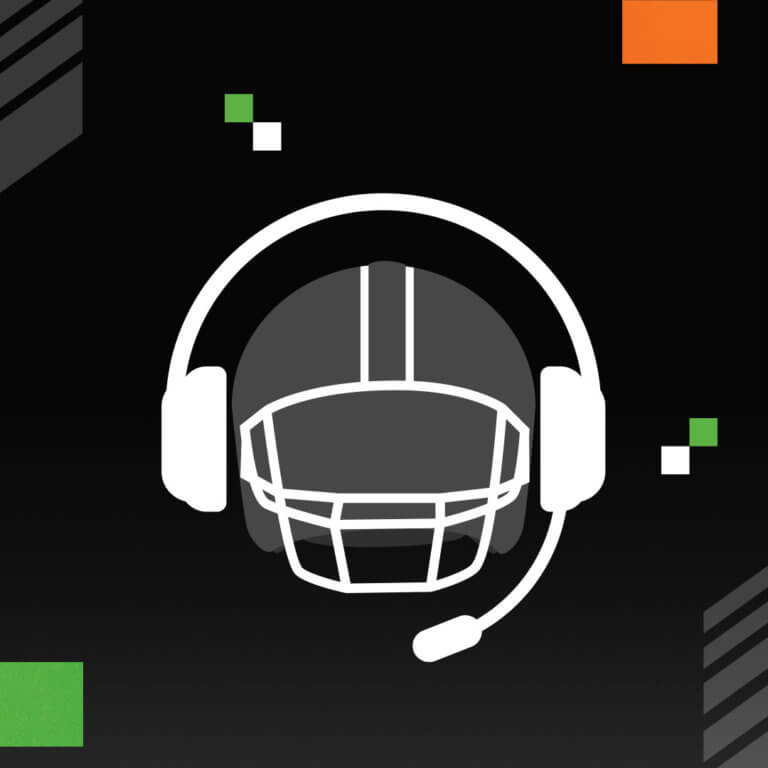 Draftkings support image, helmet with headset