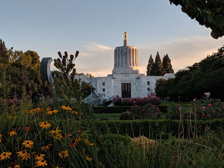 Oregon State Capitol in late summer