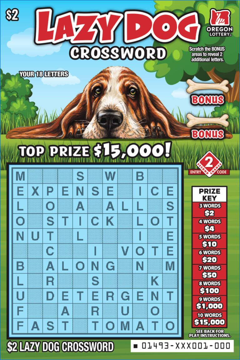 Lazy Dog Crossword Lottery Scratch Tickets Oregon Lottery