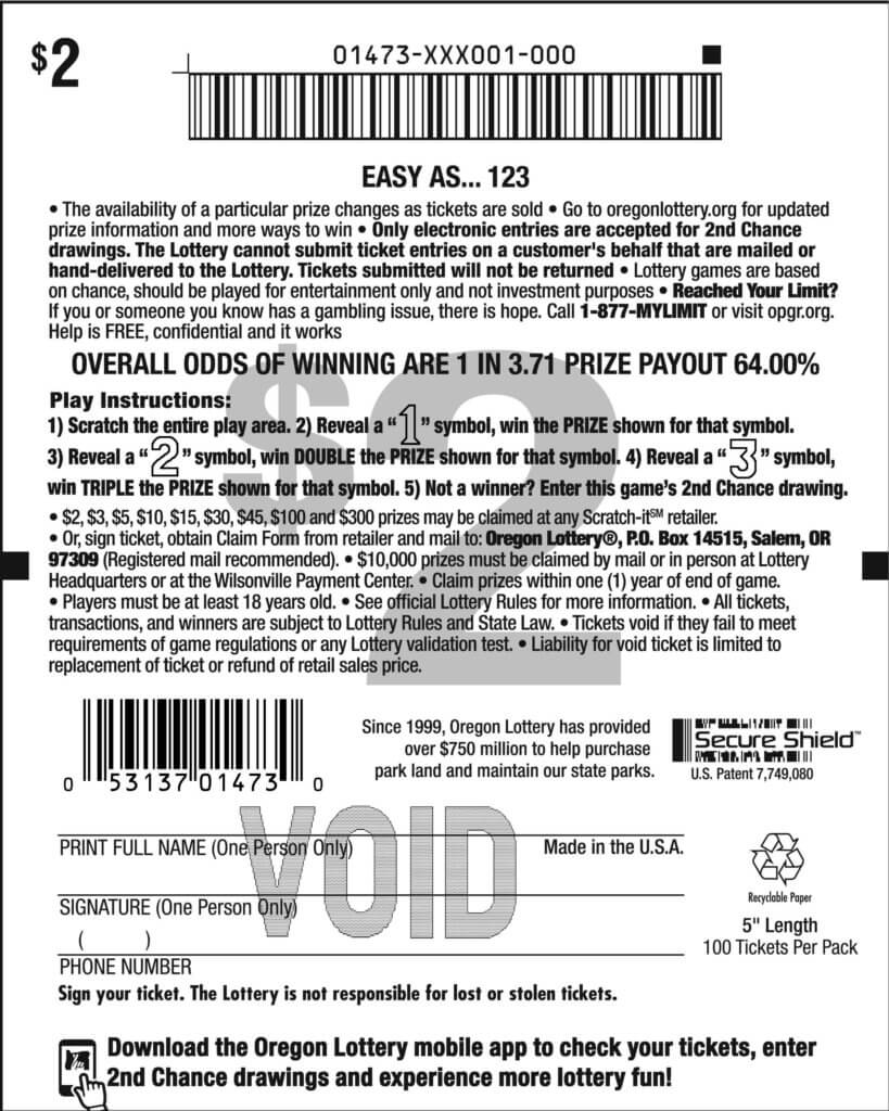 Easy As...123 Lottery Scratch Tickets Oregon Lottery
