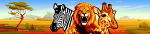 African animals on a landscape background