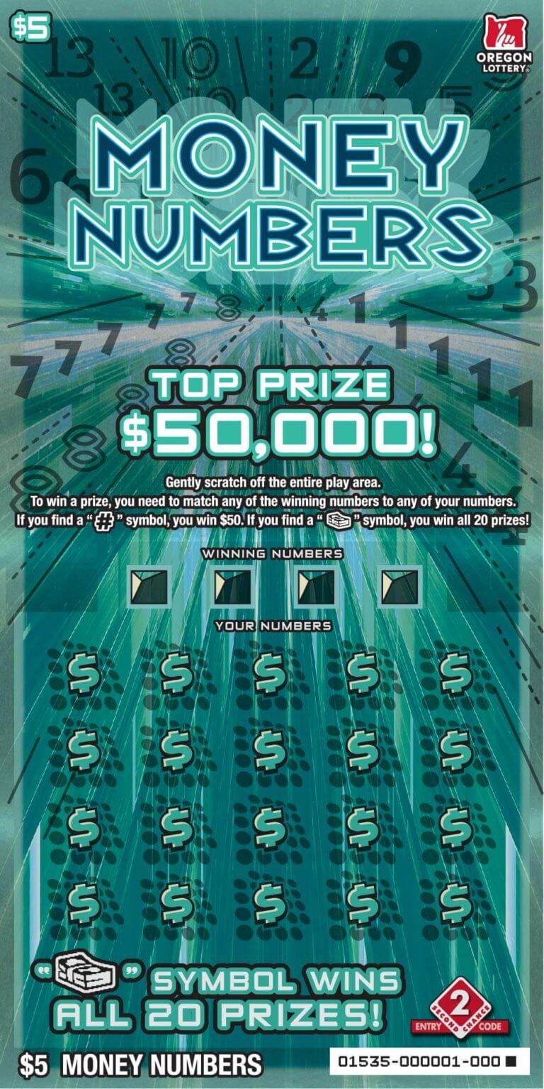 Money Numbers Lottery Scratch Tickets Oregon Lottery
