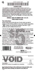 Players Club ticket back