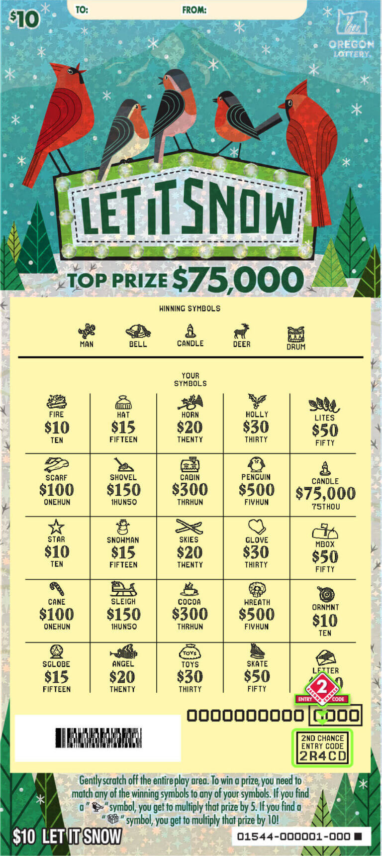 Let It Snow Lottery Scratch Tickets Oregon Lottery