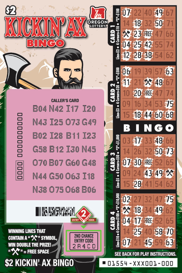 Kickin' Ax Bingo Lottery Scratch Tickets Oregon Lottery