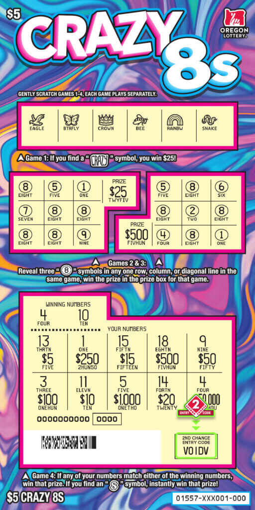 Crazy 8s - Lottery Scratch Tickets | Oregon Lottery