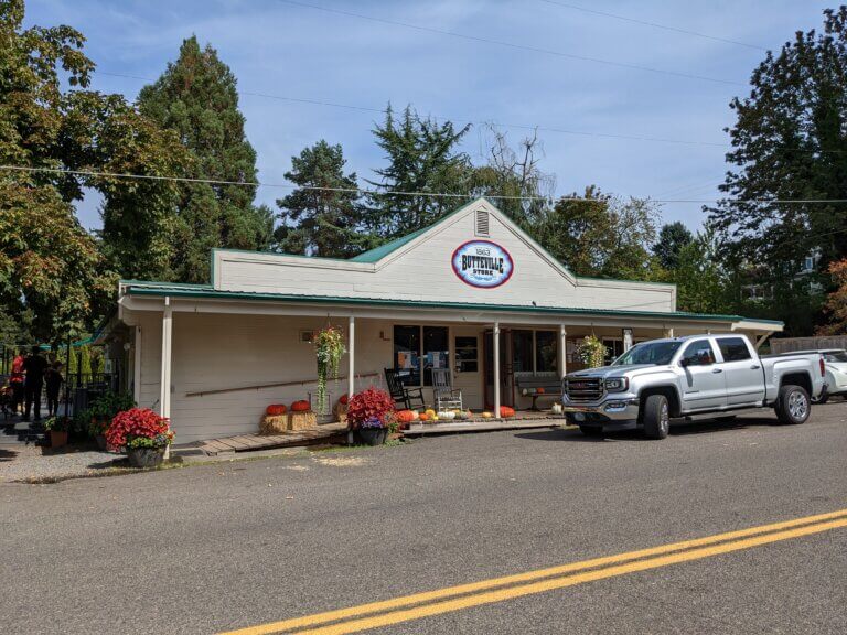 The general store in historic Butteville, Oregon.