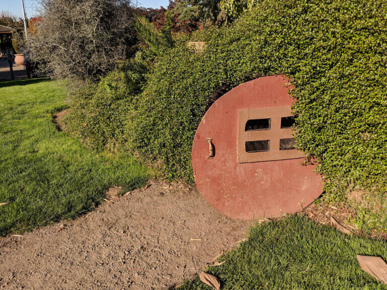 Hobbit door at the Children's Garden