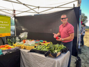 Produce for sale at a farmers' market.