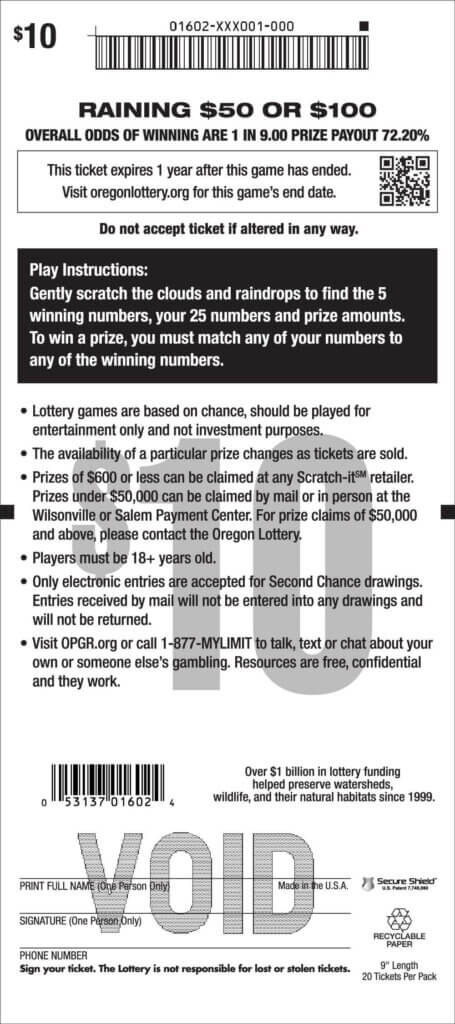 Raining $50 or $100 - Lottery Scratch Tickets | Oregon Lottery