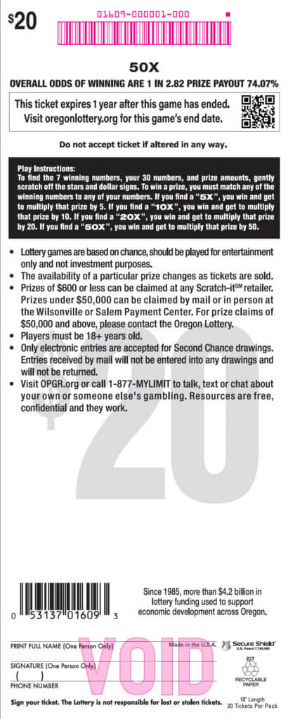50X - Lottery Scratch Tickets | Oregon Lottery