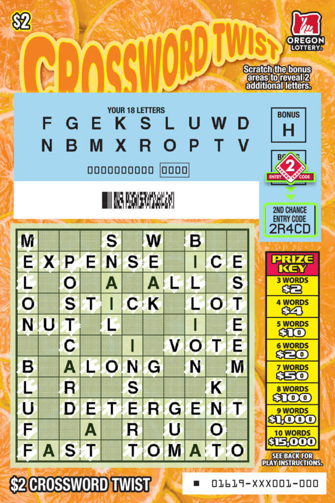 Crossword Twist Lottery Scratch Tickets Oregon Lottery
